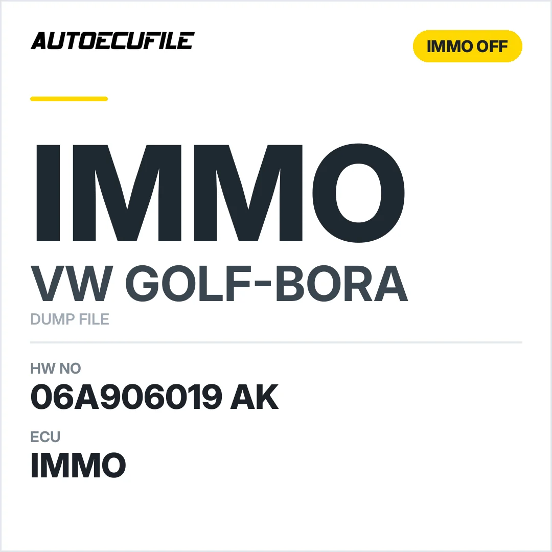 VW GOLF-BORA  06A906019 AK IMMO OFF DUMP