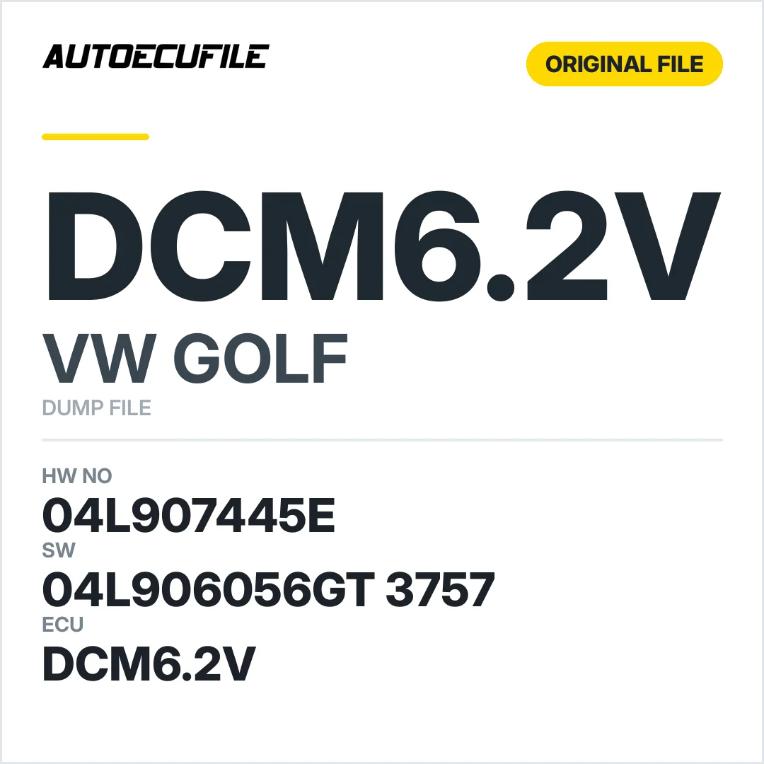 VW GOLF DCM6.2V 04L907445E 04L906056GT 3757 DUMP