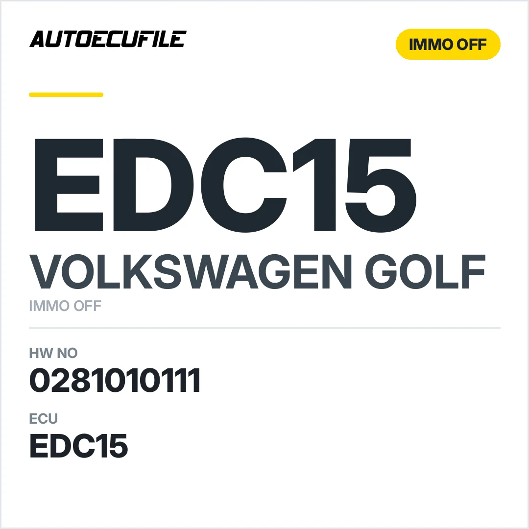 VW GOLF EDC15 038906012K 0281010111 IMMO OFF