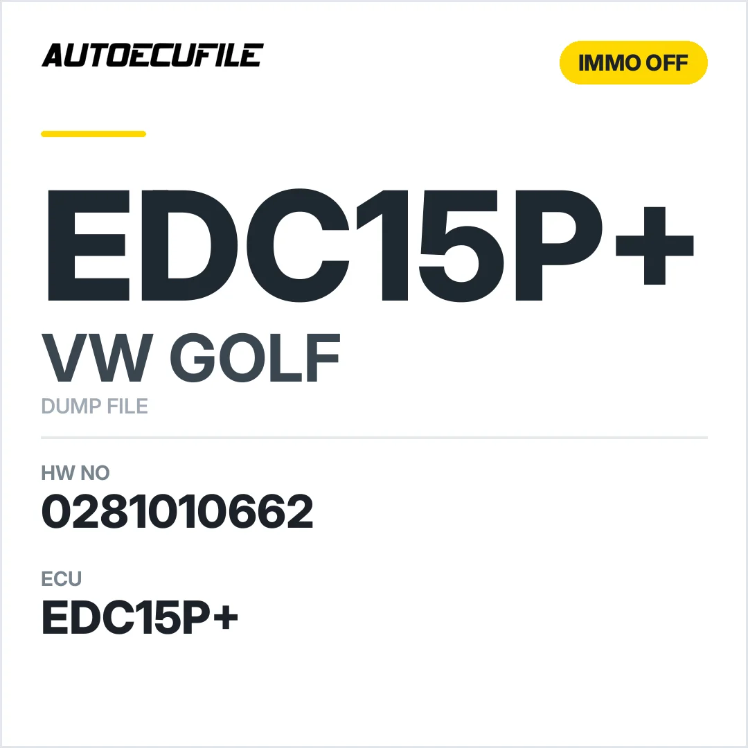 VW GOLF EDC15P+ 0281010662 038906019 FF IMMO OFF DUMP