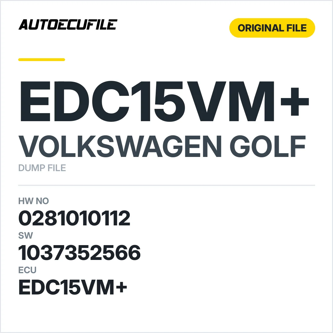 VW GOLF EDC15VM+ 038906012L 0281010112 1037352566 DUMP