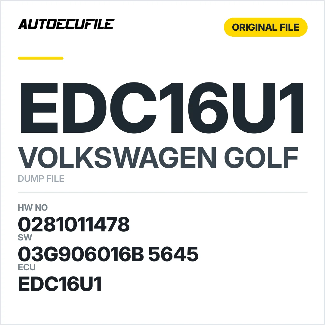VW GOLF EDC16U1 0281011478 03G906016B  5645  DUMP