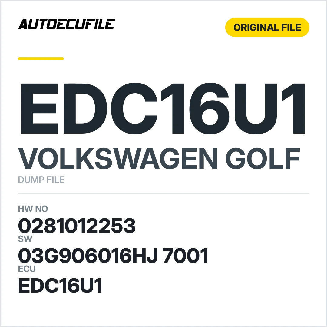 VW GOLF EDC16U1 0281012253 03G906016HJ 7001 DUMP
