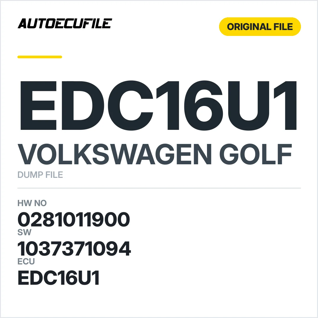 VW GOLF EDC16U1 03G906016CB 0281011900 1037371094 DUMP
