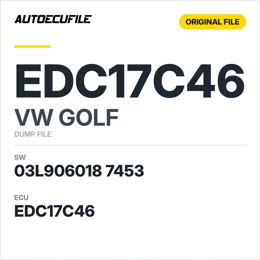 VW GOLF EDC17C46 03L906018 7453 1037509927 DUMP