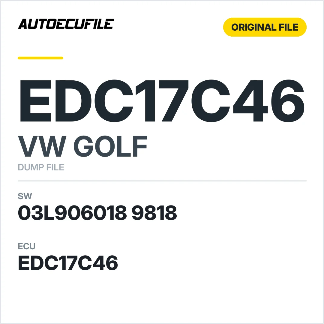 VW GOLF EDC17C46 03L906018 9818 1037525559 DUMP