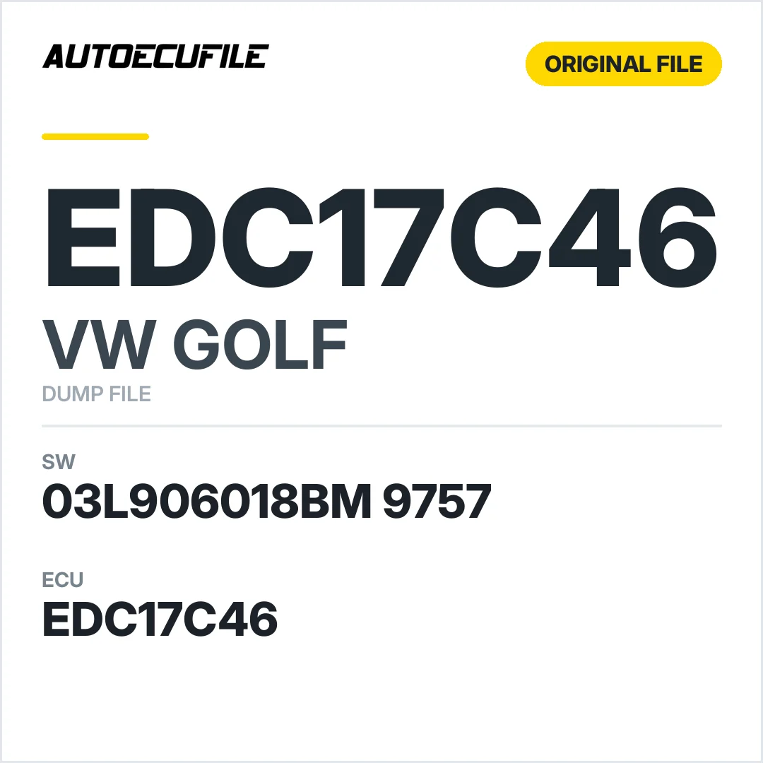 VW GOLF EDC17C46 03L906018BM 9757 1037524124 DUMP