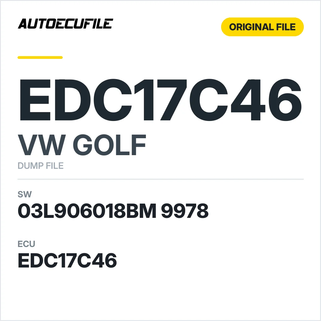 VW GOLF EDC17C46 03L906018BM 9978 1037563729 DUMP