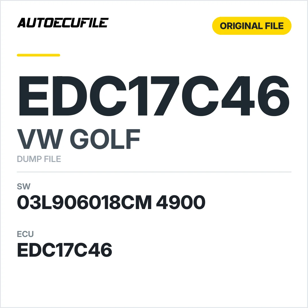 VW GOLF EDC17C46 03L906018CM 4900 1037529209 DUMP