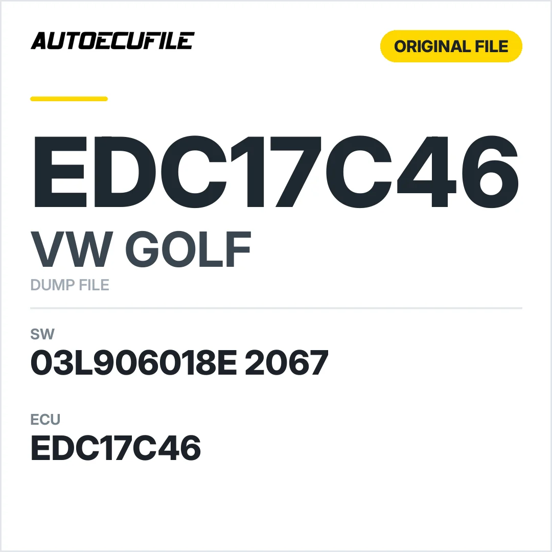 VW GOLF EDC17C46 03L906018E 2067 1037519347 DUMP