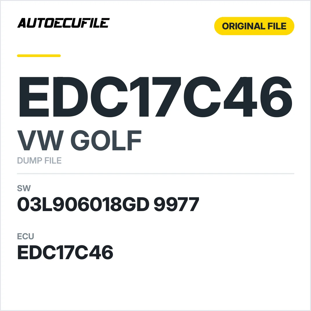 VW GOLF EDC17C46 03L906018GD 9977 1037558578 DUMP