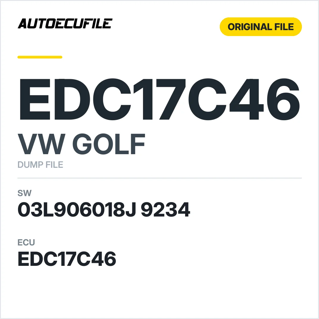 VW GOLF EDC17C46 03L906018J 9234 1037518190 DUMP