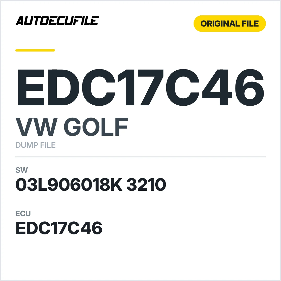 VW GOLF EDC17C46 03L906018K 3210 1037524178 DUMP