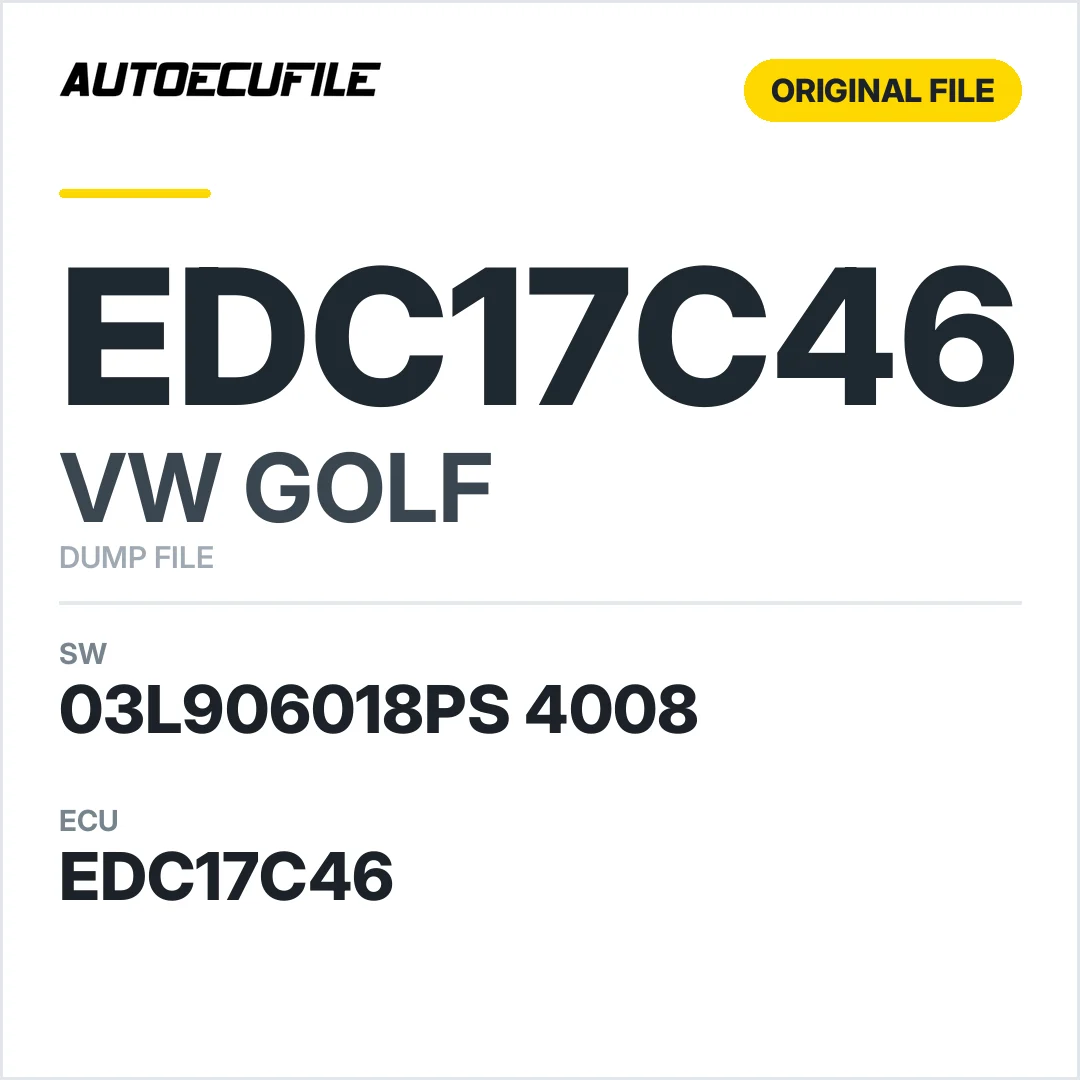 VW GOLF EDC17C46 03L906018PS 4008 1037526307 DUMP