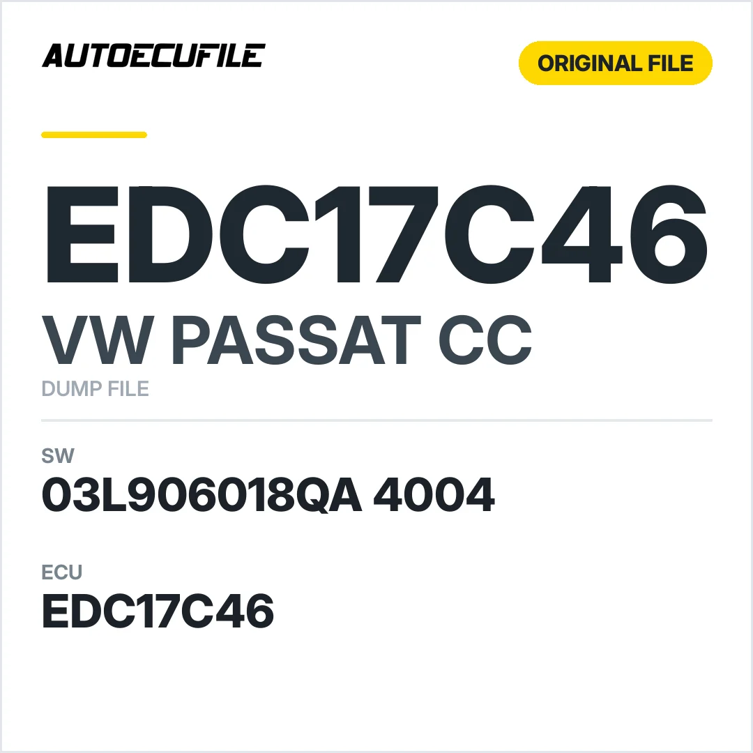 VW PASSAT CC EDC17C46 03L906018QA 4004 1037526305 DUMP