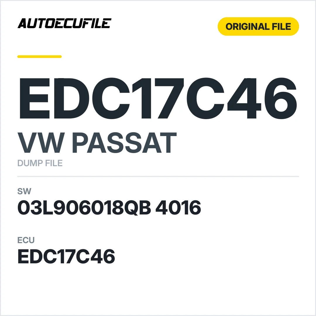 VW PASSAT EDC17C46 03L906018QB 4016 1037526371 DUMP