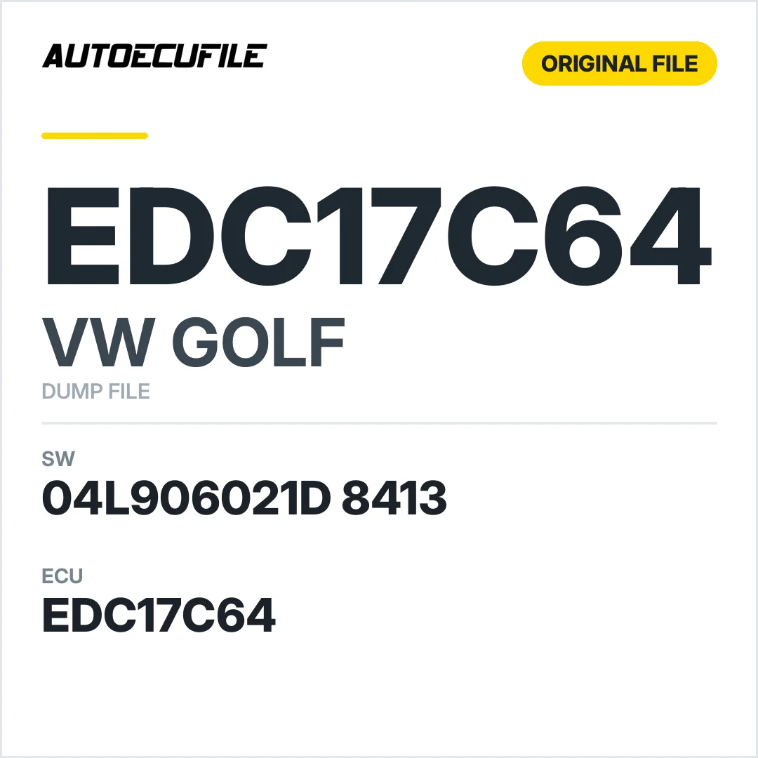 VW GOLF EDC17C64 04L906021D 8413 1037552821 DUMP