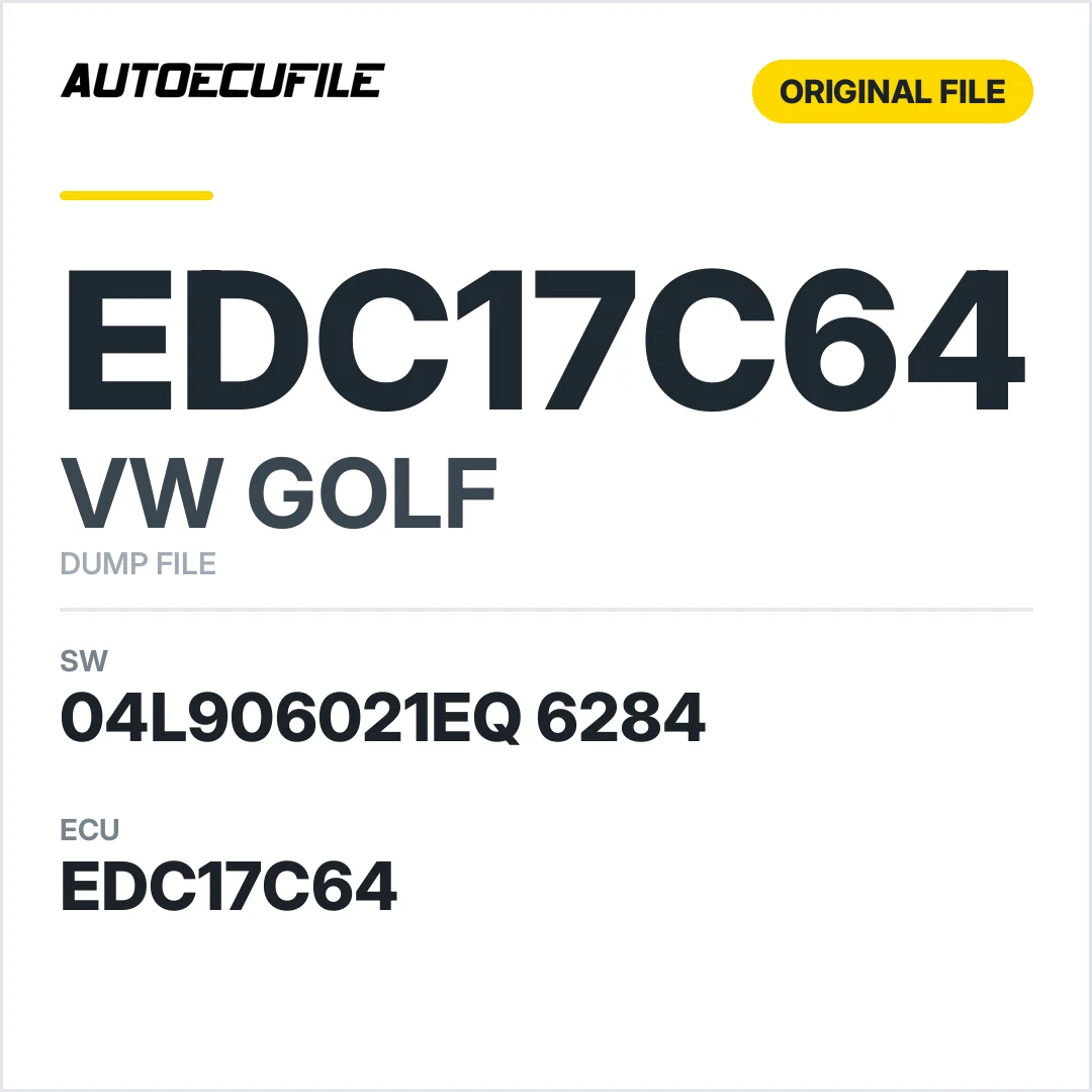 VW GOLF EDC17C64 04L906021EQ 6284 1037537362 DUMP
