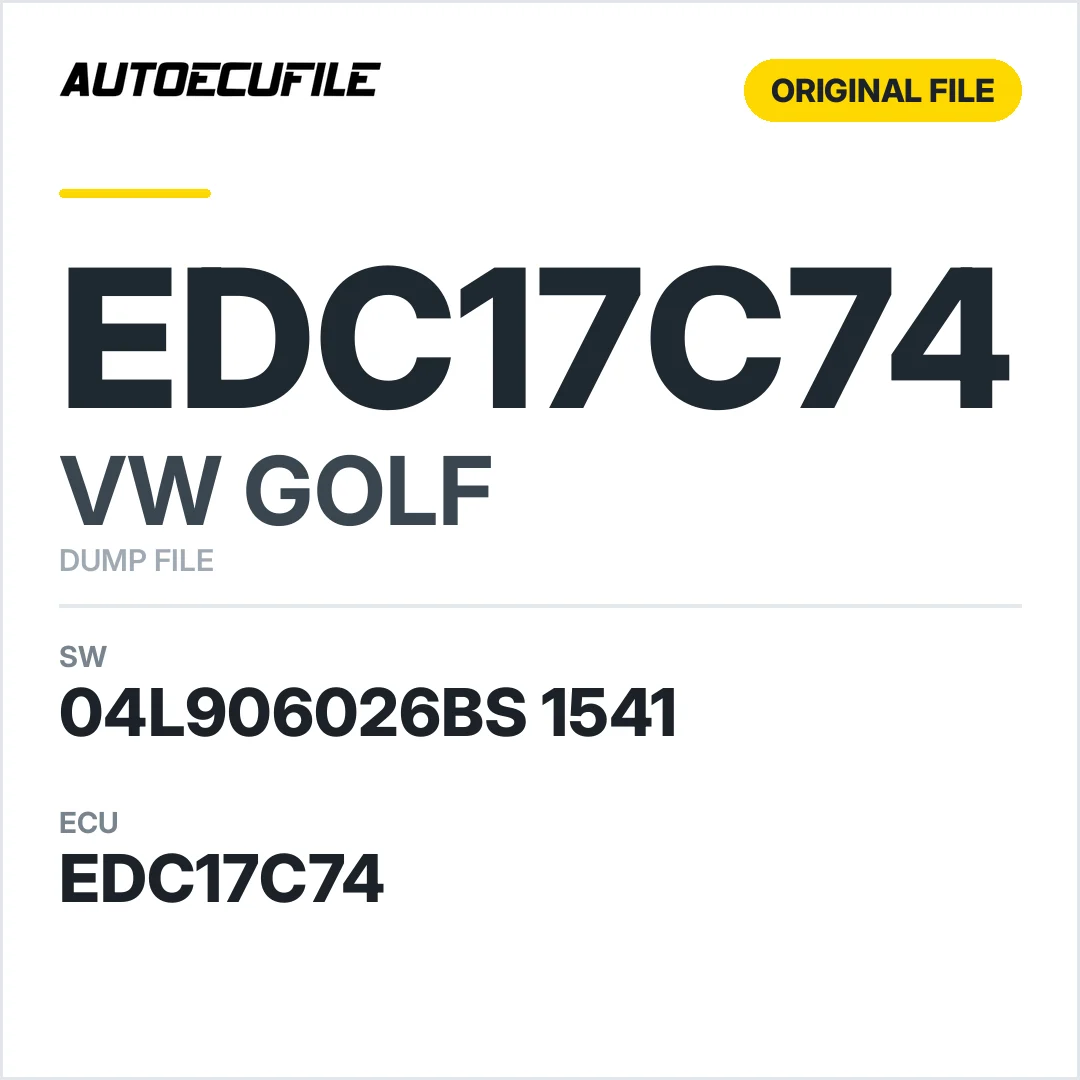 VW GOLF EDC17C74 04L906026BS 1541 1037555405 DUMP