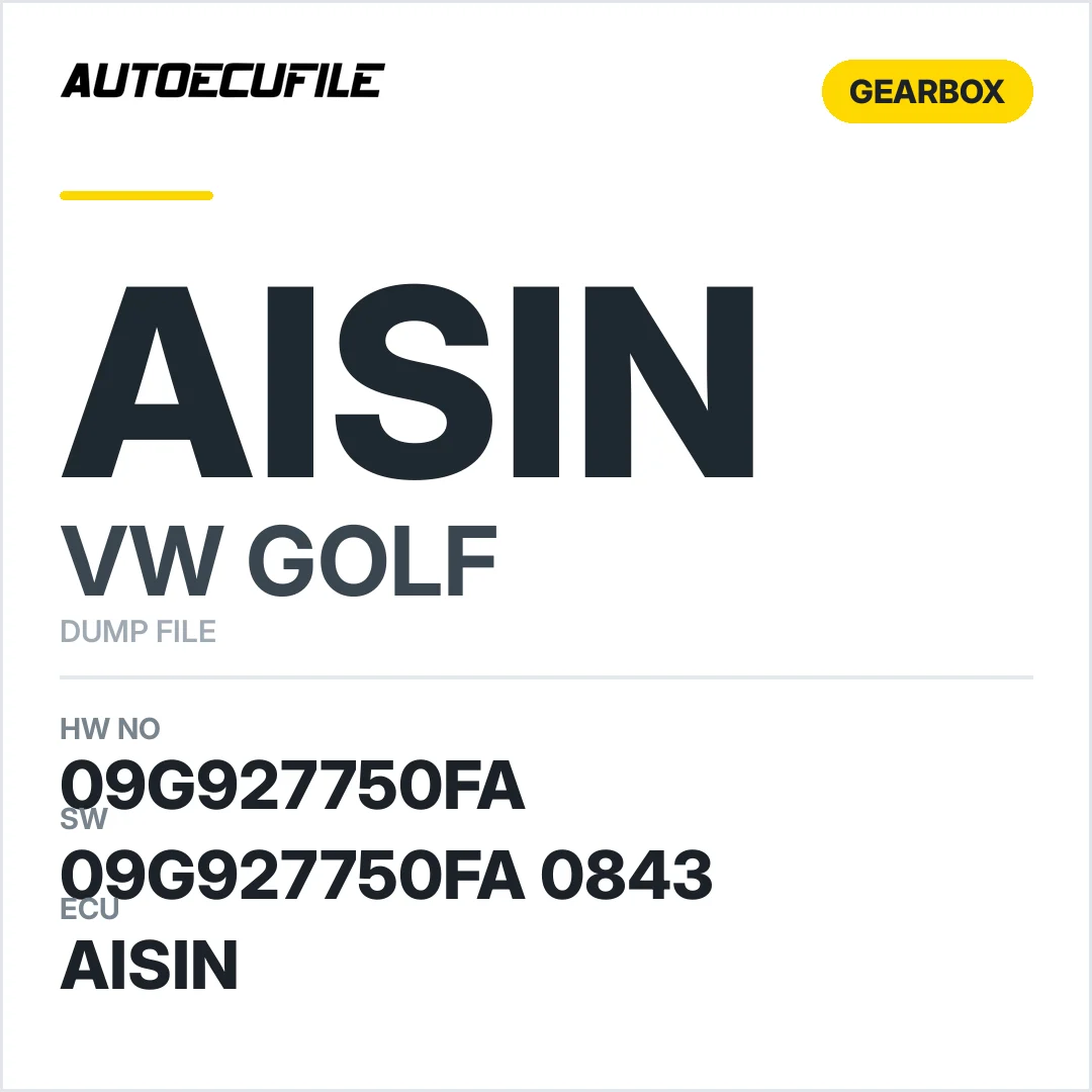 VW GOLF GEARBOX AISIN 09G927750FA 09G927750FA 0843 DUMP