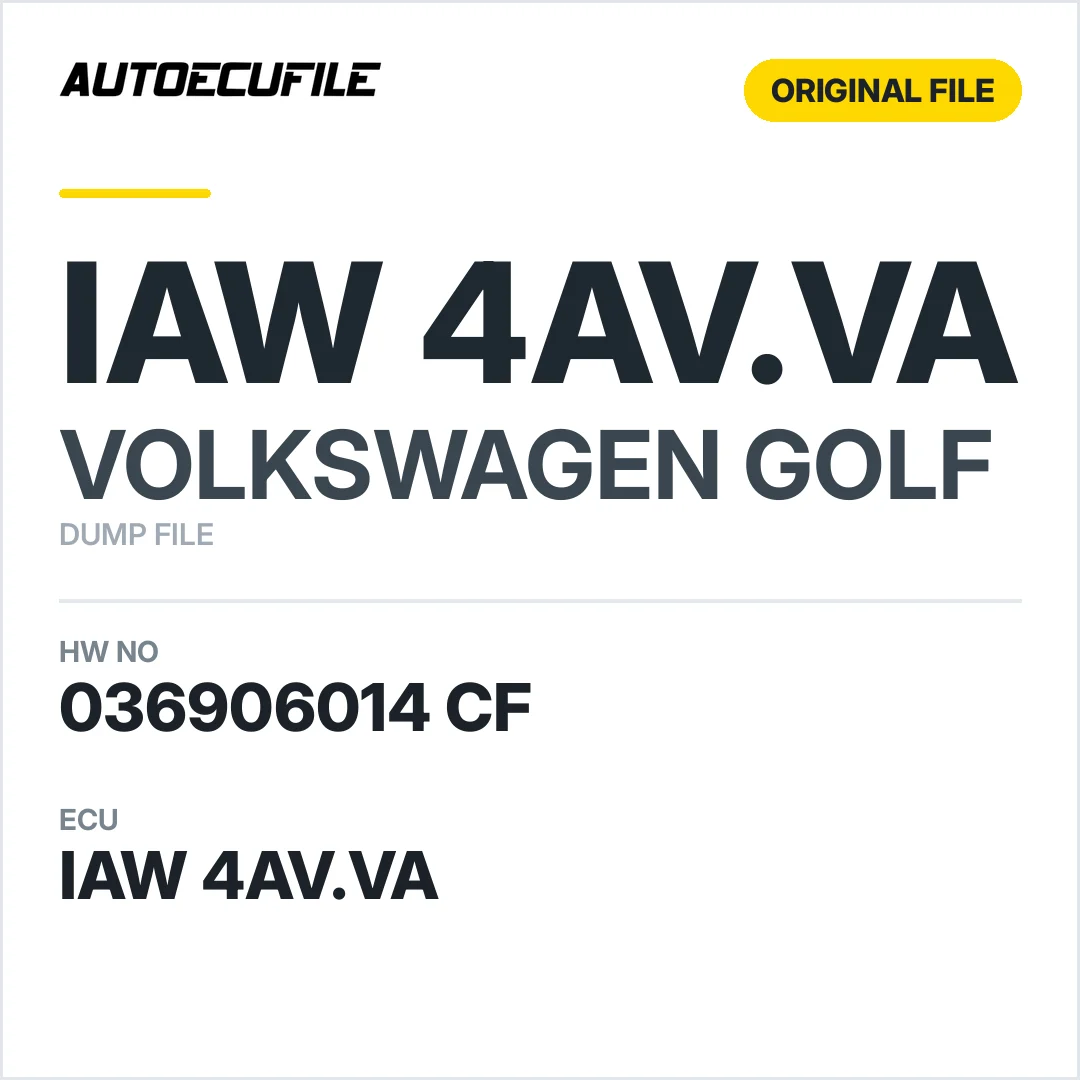 VW GOLF IAW 4AV.VA 036906014 CF DUMP