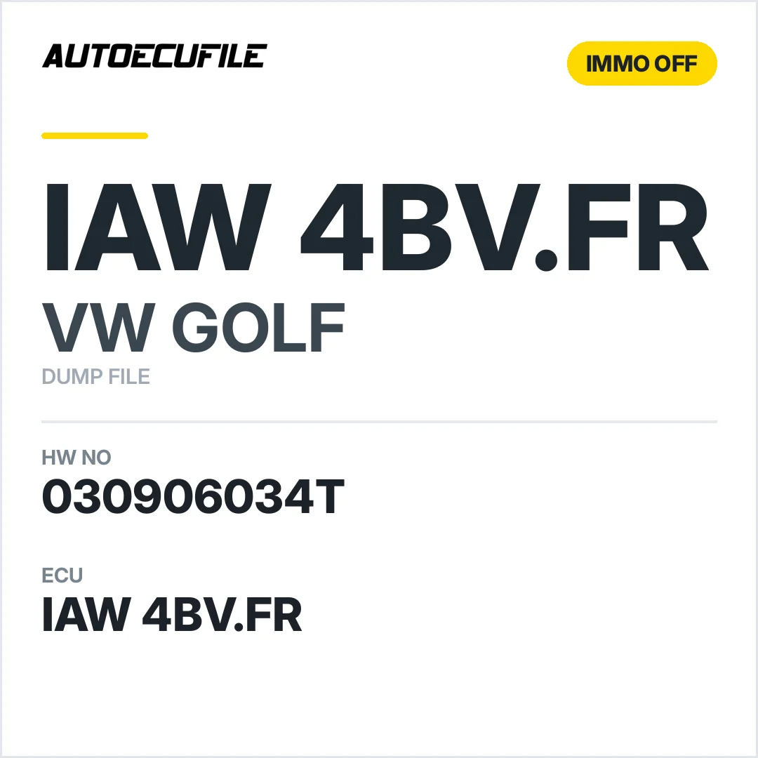 VW GOLF IAW 4BV.FR 030906034T IMMO OFF DUMP