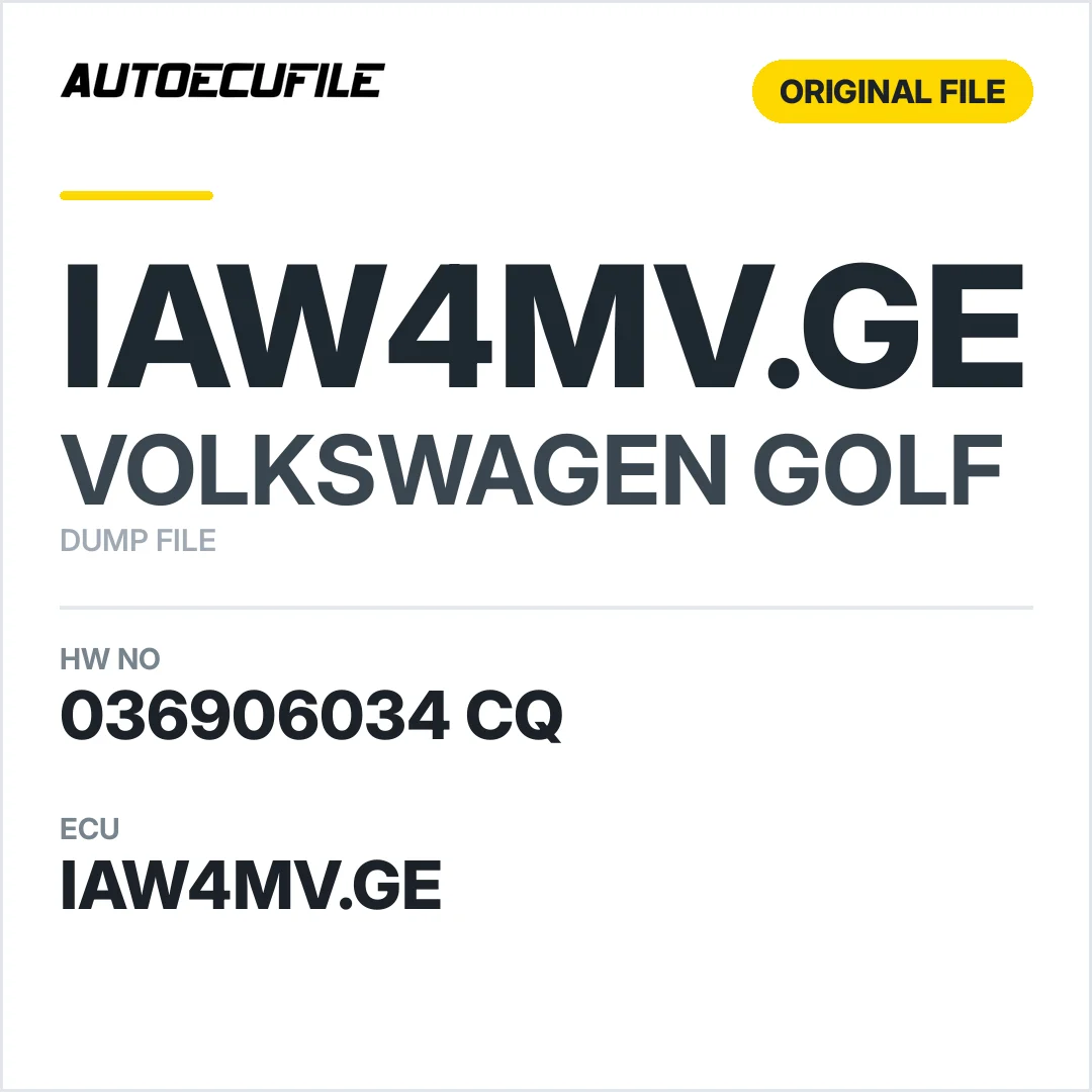 VW GOLF IAW4MV.GE 036906034 CQ DUMP