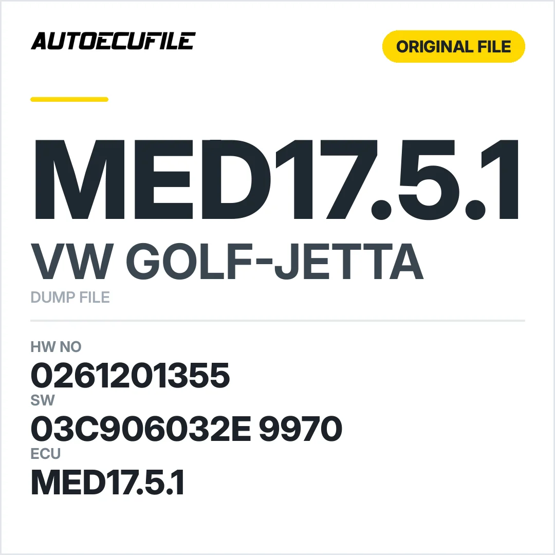 VW GOLF-JETTA MED17.5.1 03C906032E 9970 1037393399 DUMP