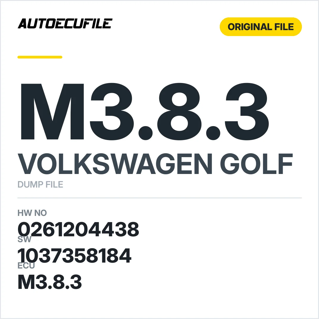VW GOLF M3.8.3 0261204438 06A906018 1037358184 DUMP