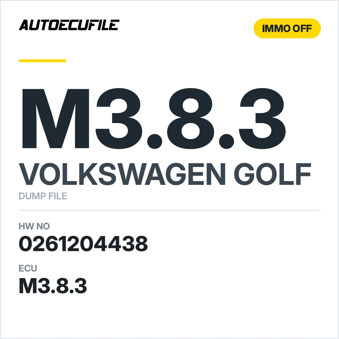 VW GOLF M3.8.3 0261204438 06A906018 IMMO OFF DUMP