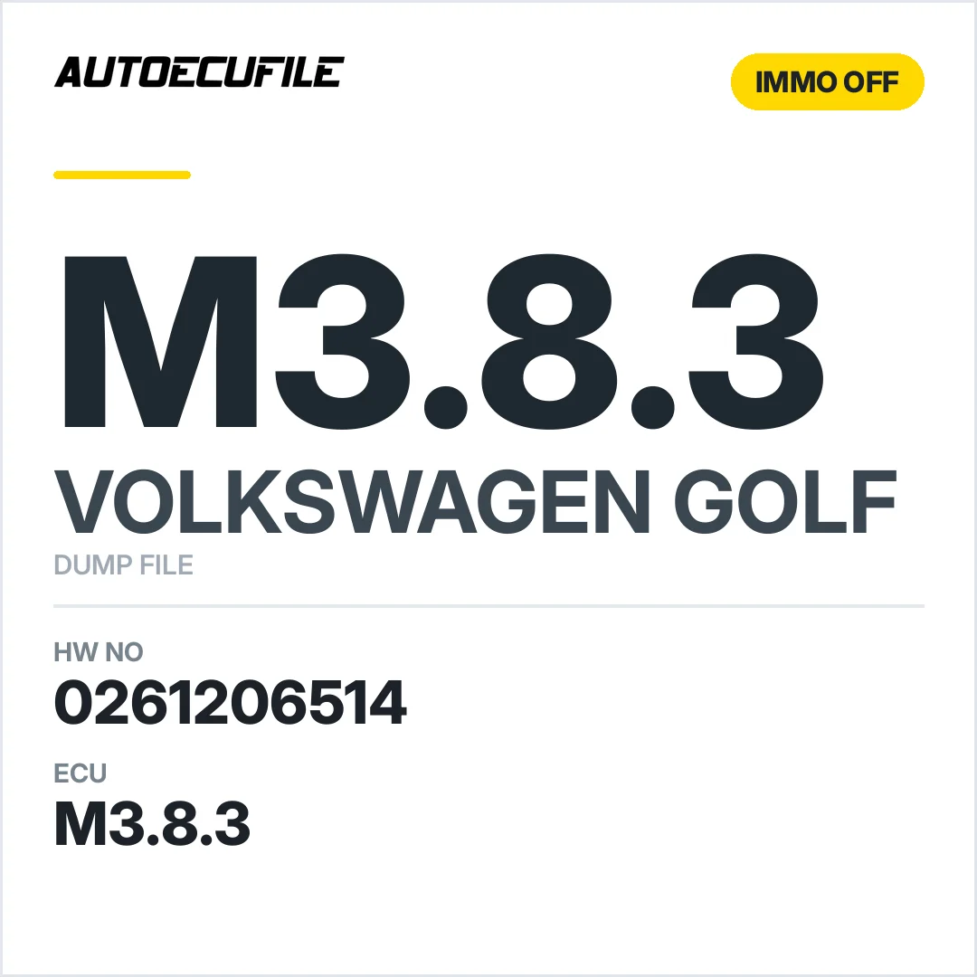 VW GOLF M3.8.3 0261206514 06A906018FT IMMO OFF DUMP