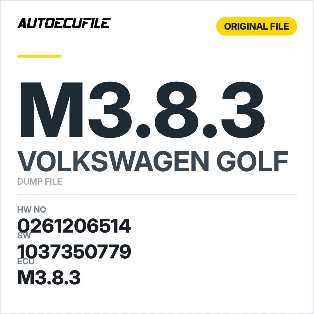 VW GOLF M3.8.3 0261206514 1037350779 06A906018FT DUMP
