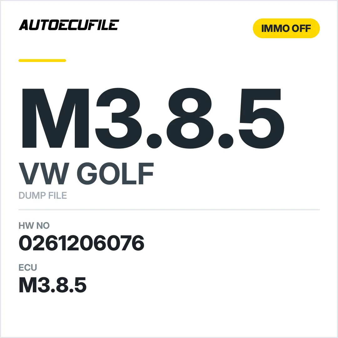 VW GOLF M3.8.5  0261206076 06A906018 CL IMMO OFF DUMP