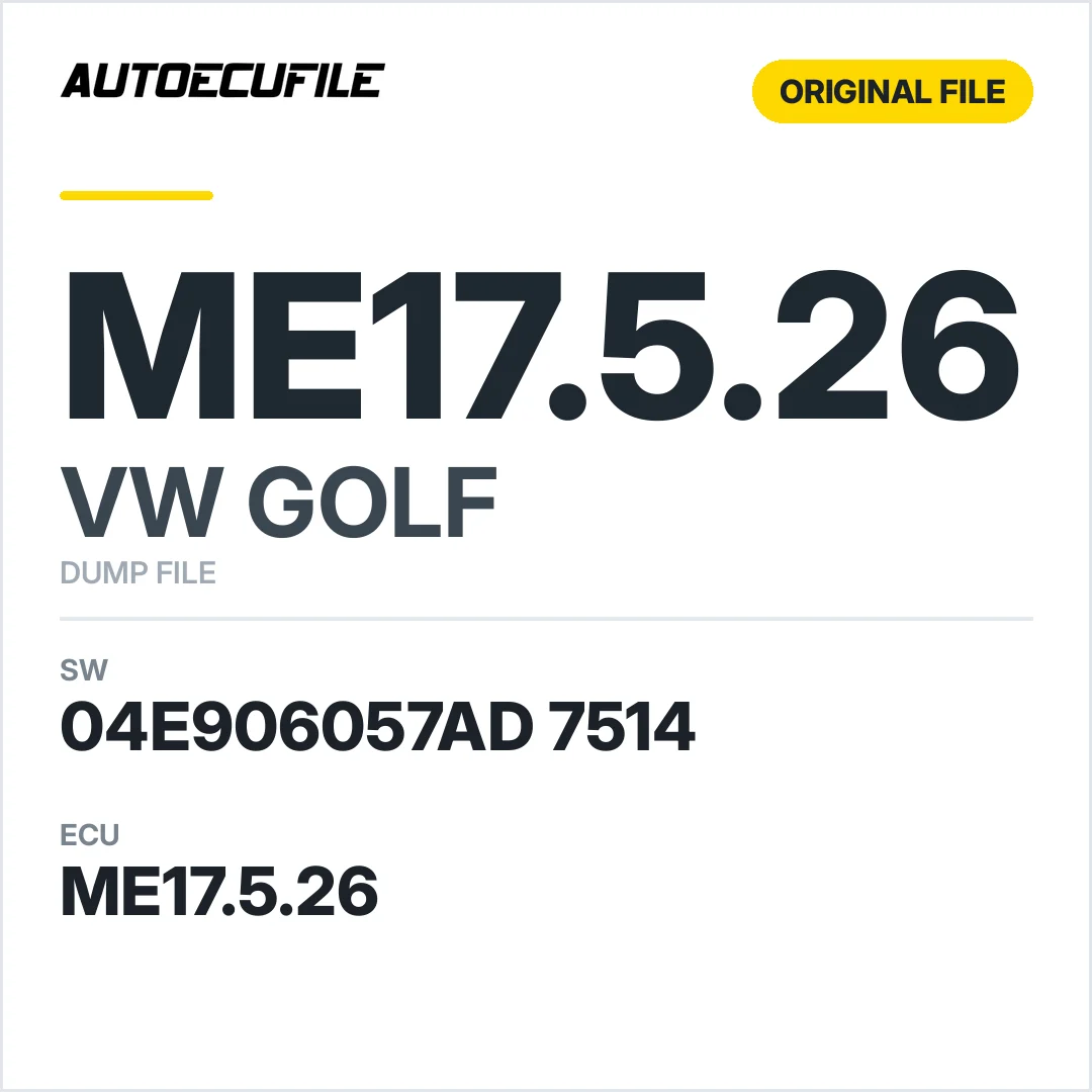 VW GOLF ME17.5.26 04E906057AD 7514 1037540787 DUMP