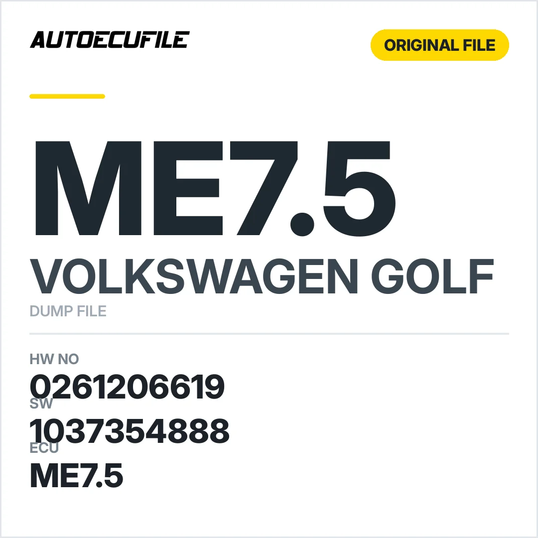 VW GOLF ME7.5 022906032E 0261206619 1037354888 DUMP