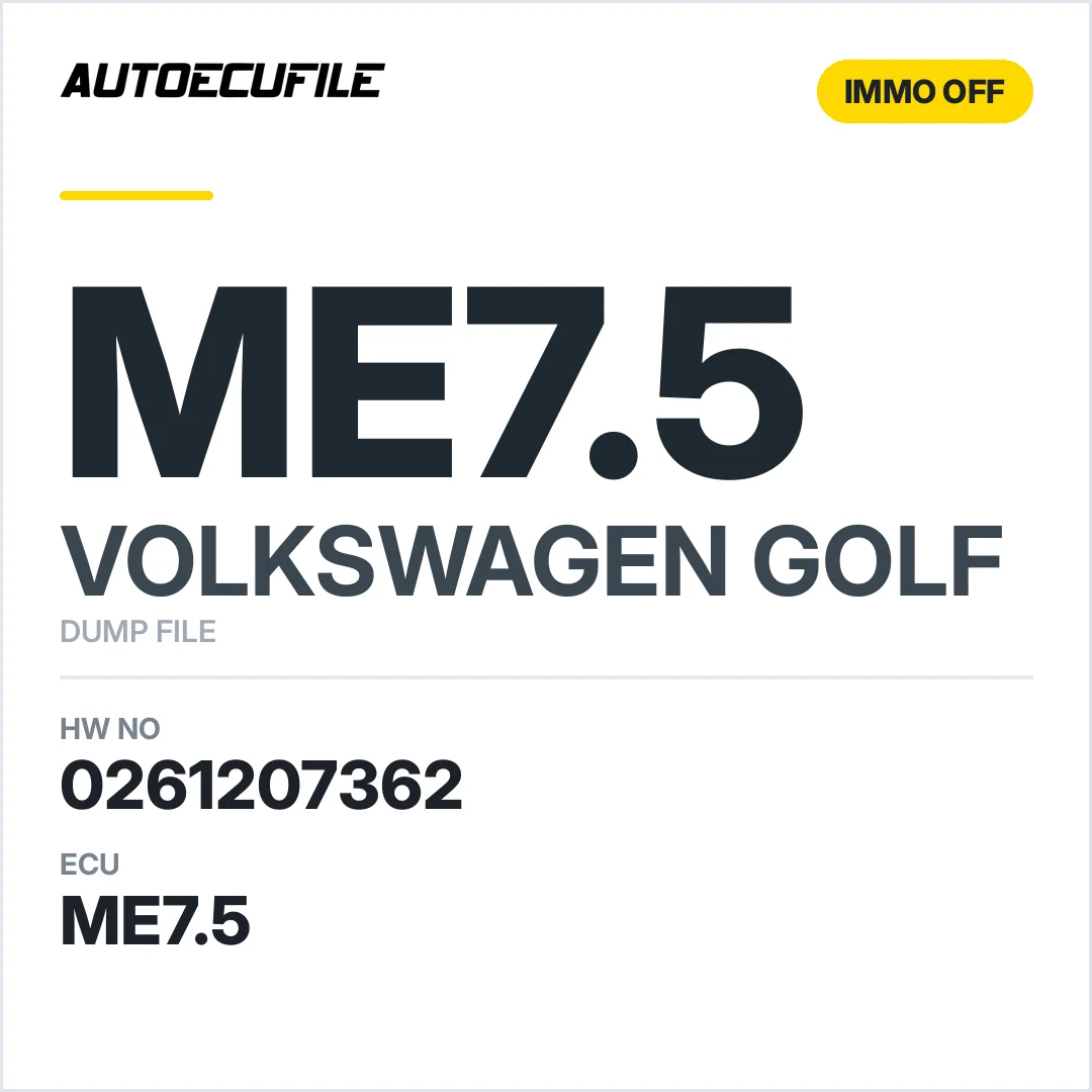 VW GOLF ME7.5 0261207362 06A906032 GG IMMO OFF DUMP