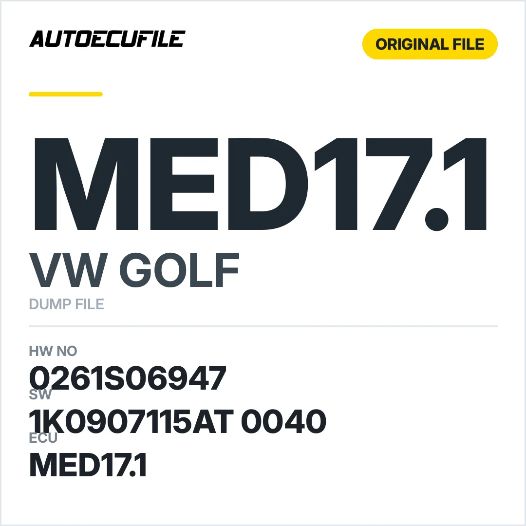 VW GOLF MED17.1 1K0907115AT 0040 1037555449 DUMP