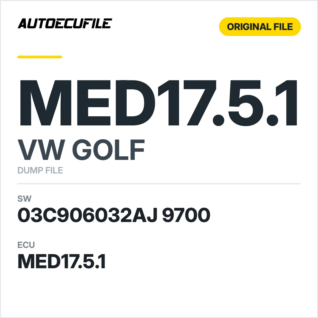 VW GOLF MED17.5.1 03C906032AJ 9700 1037521208 DUMP