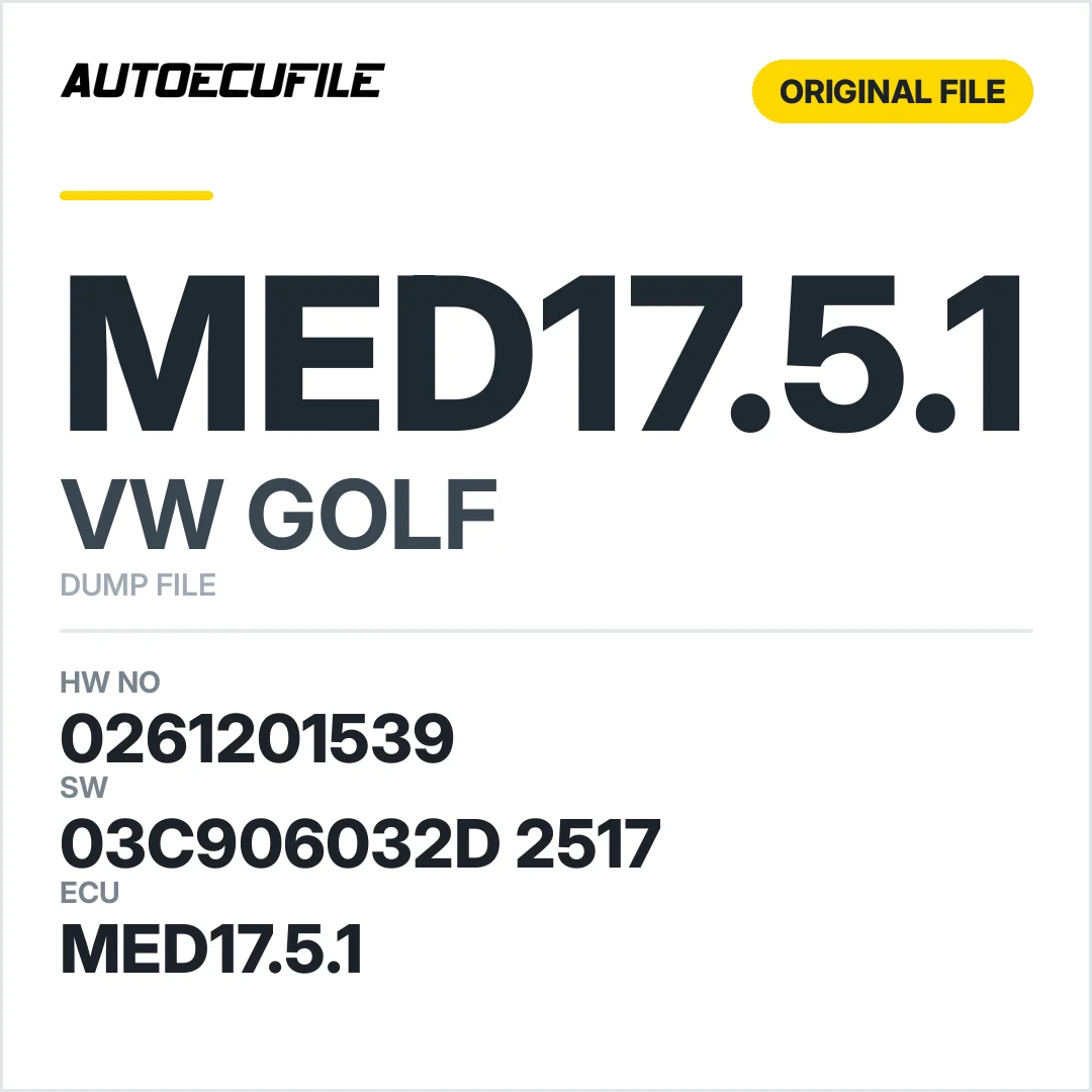 VW GOLF MED17.5.1 03C906032D 2517 1037393975 DUMP