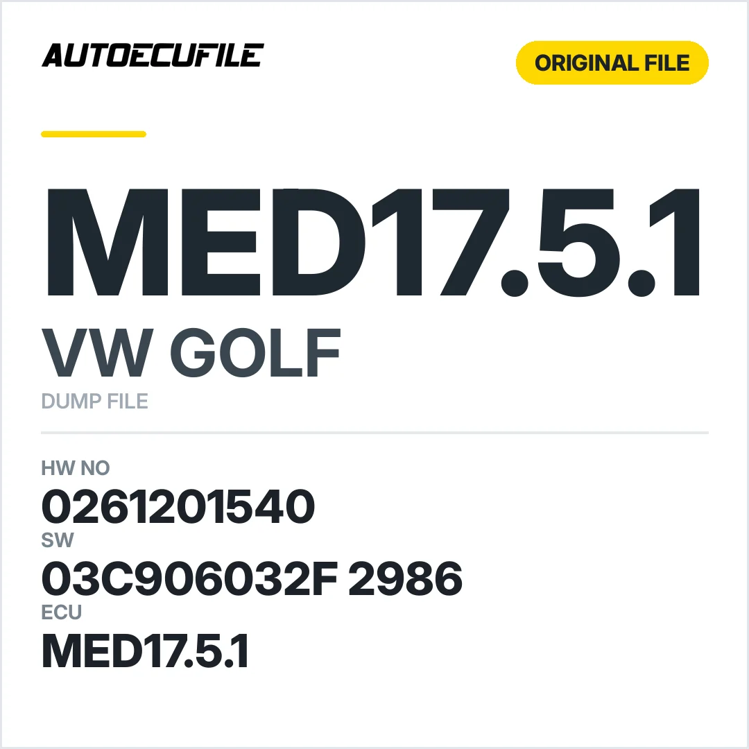 VW GOLF MED17.5.1 03C906032F 2986 1037396317 DUMP