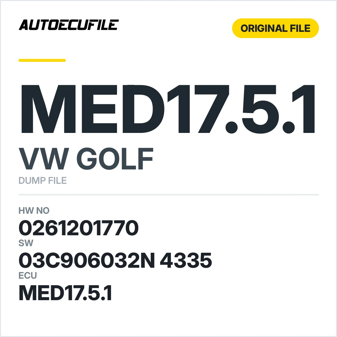 VW GOLF MED17.5.1 03C906032N 4335 1037500422 DUMP