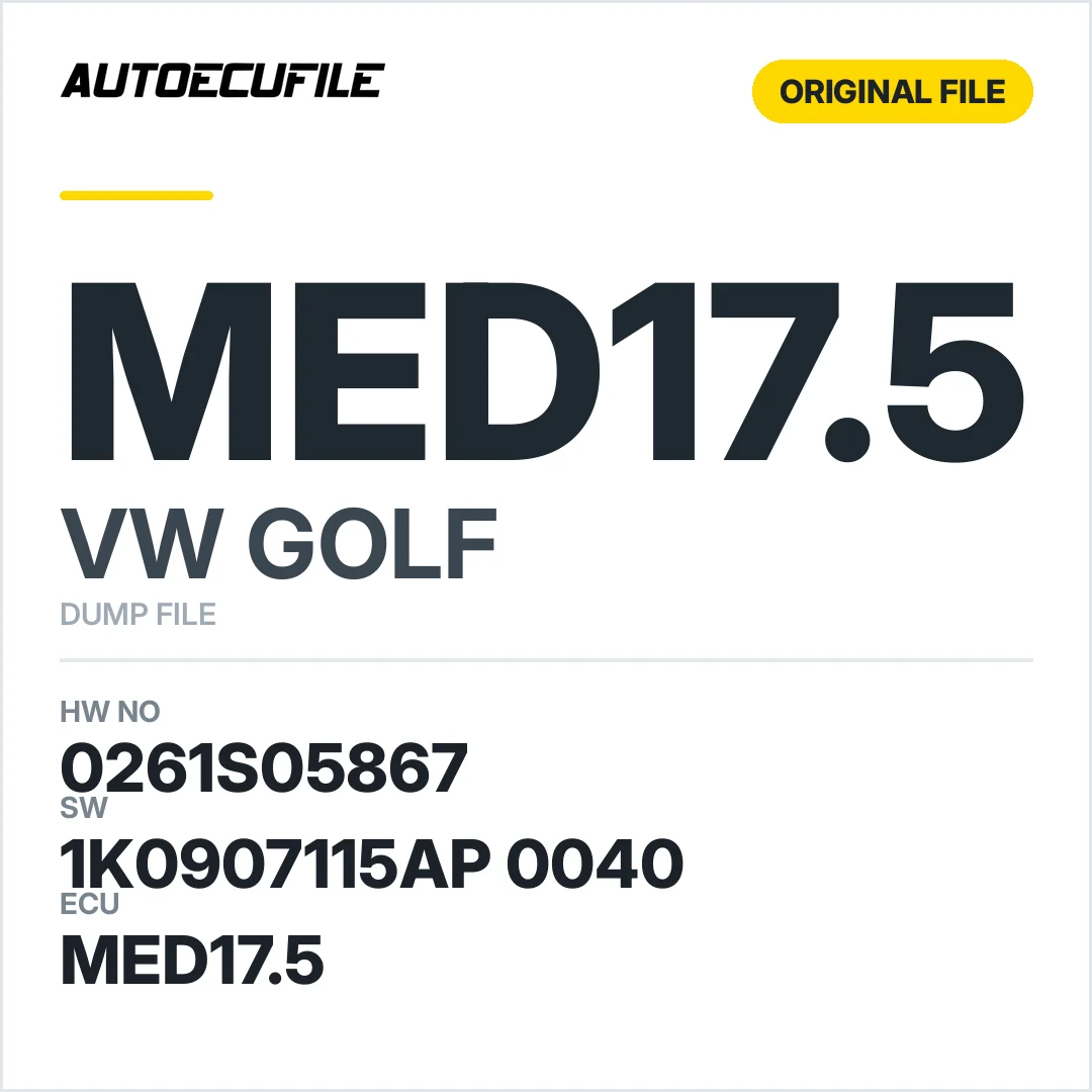 VW GOLF MED17.5 1K0907115AP 0040 1037513993 DUMP