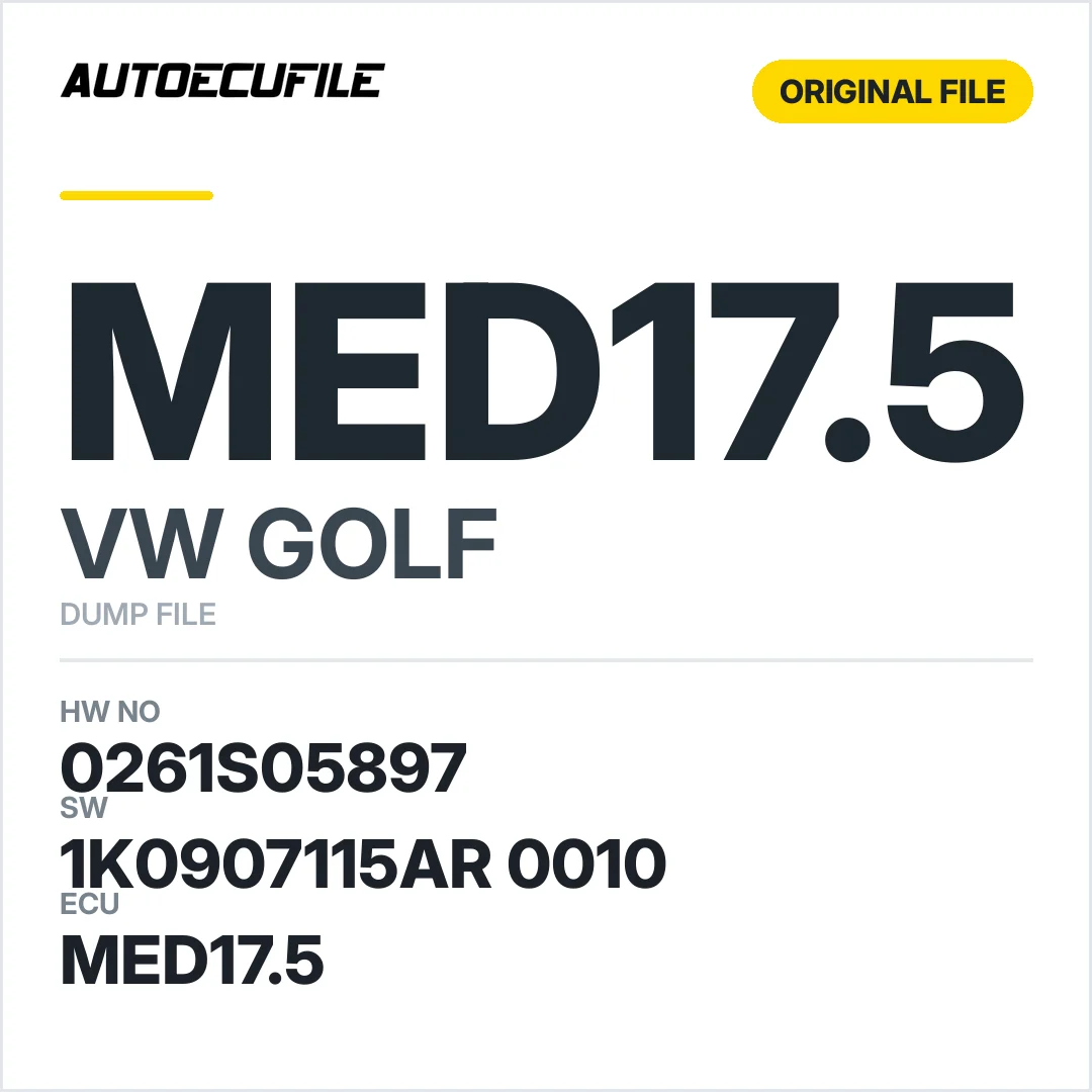 VW GOLF MED17.5 1K0907115AR 0010 1037502936 DUMP