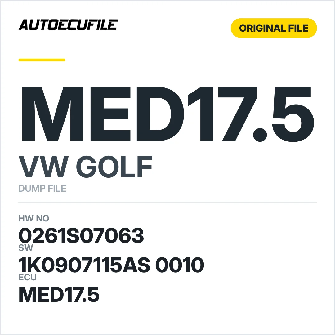 VW GOLF MED17.5 1K0907115AS 0010 1037516920 DUMP