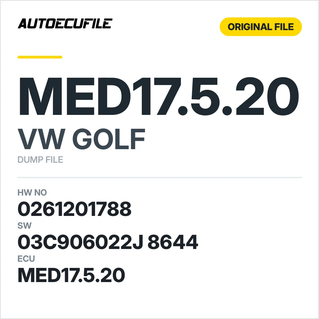 VW GOLF MED17.5.20 03C906022J 8644 1037514970 DUMP