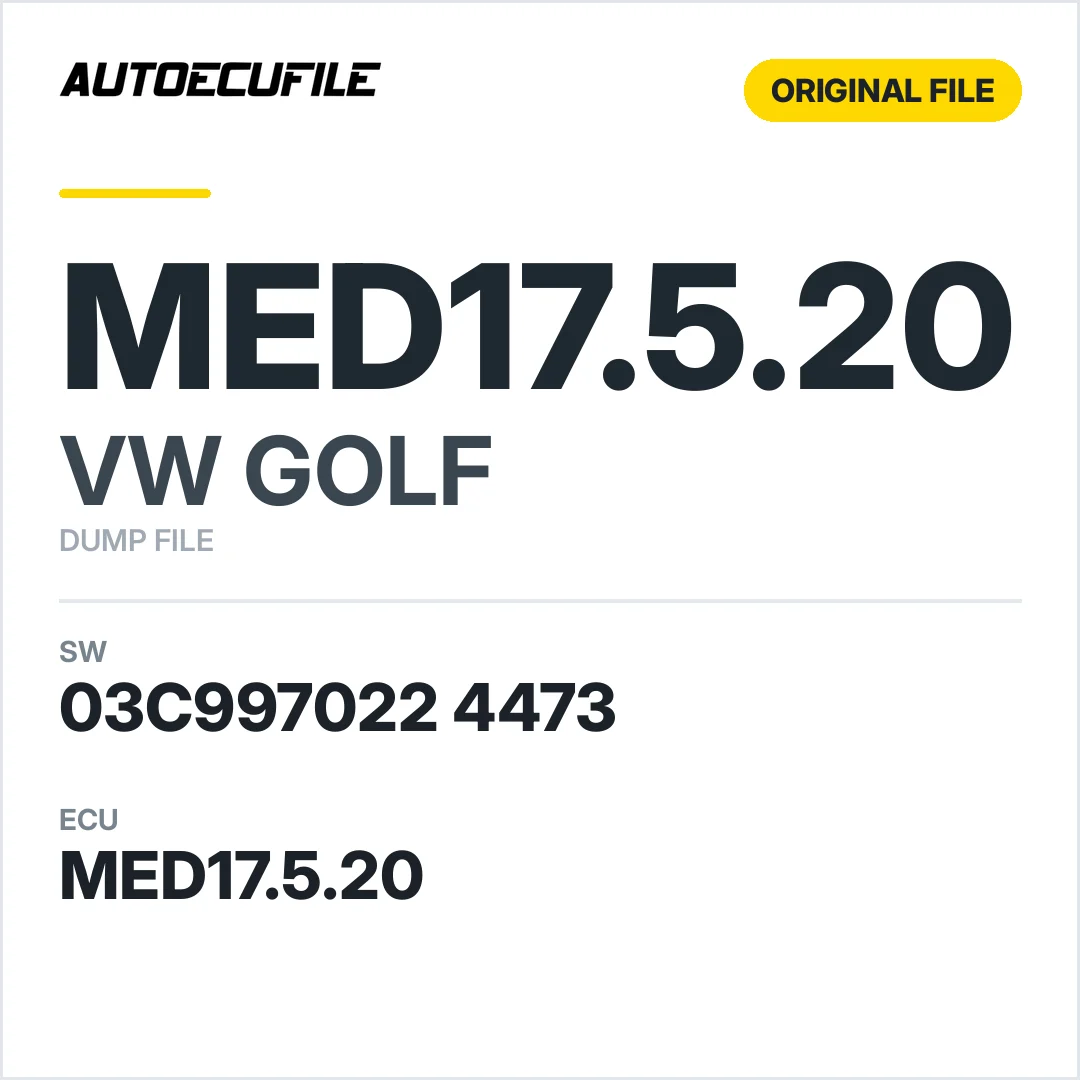 VW GOLF MED17.5.20 03C997022 4473 1037500566 DUMP