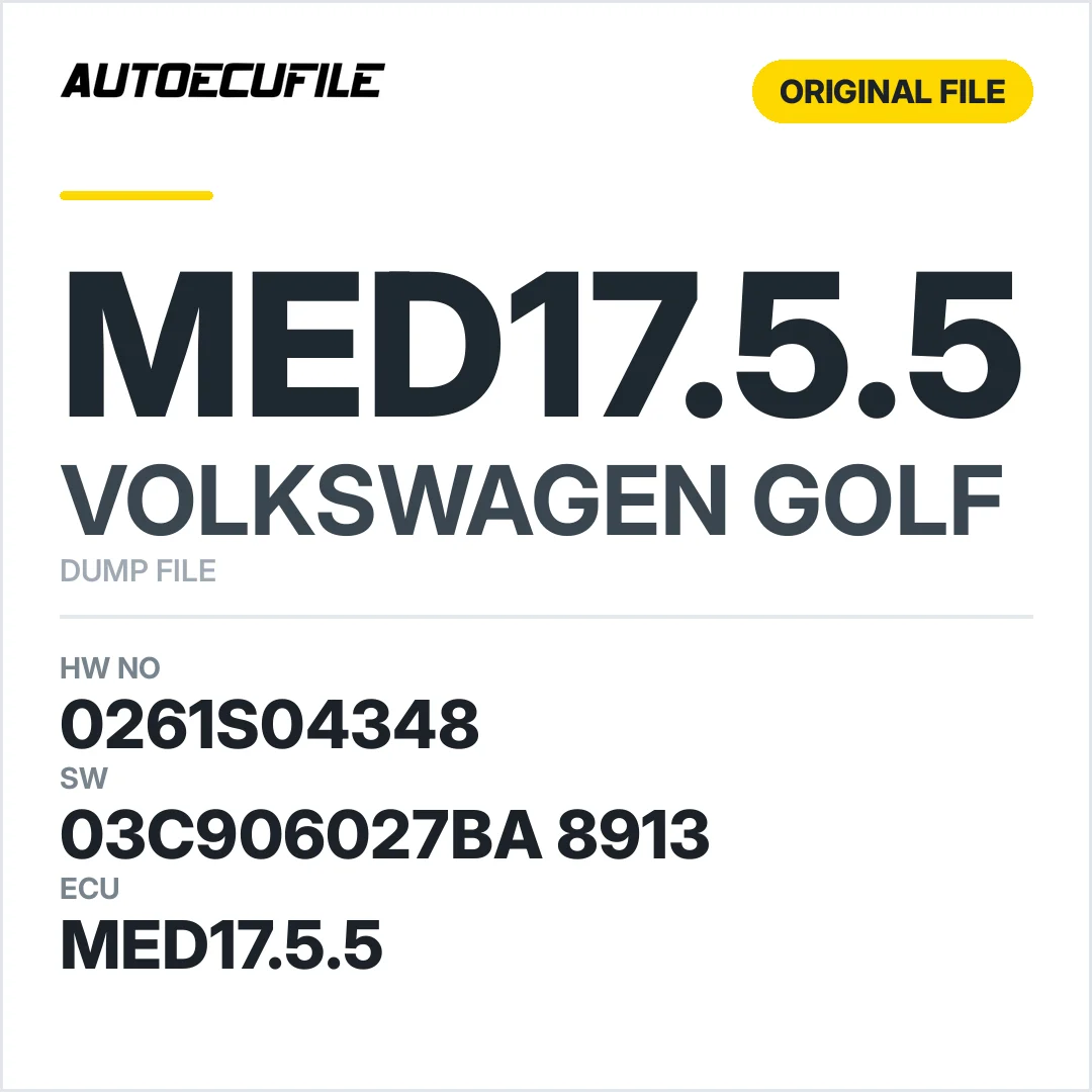 VW GOLF MED17.5.5 0261S04348 03C906027BA 8913 DUMP