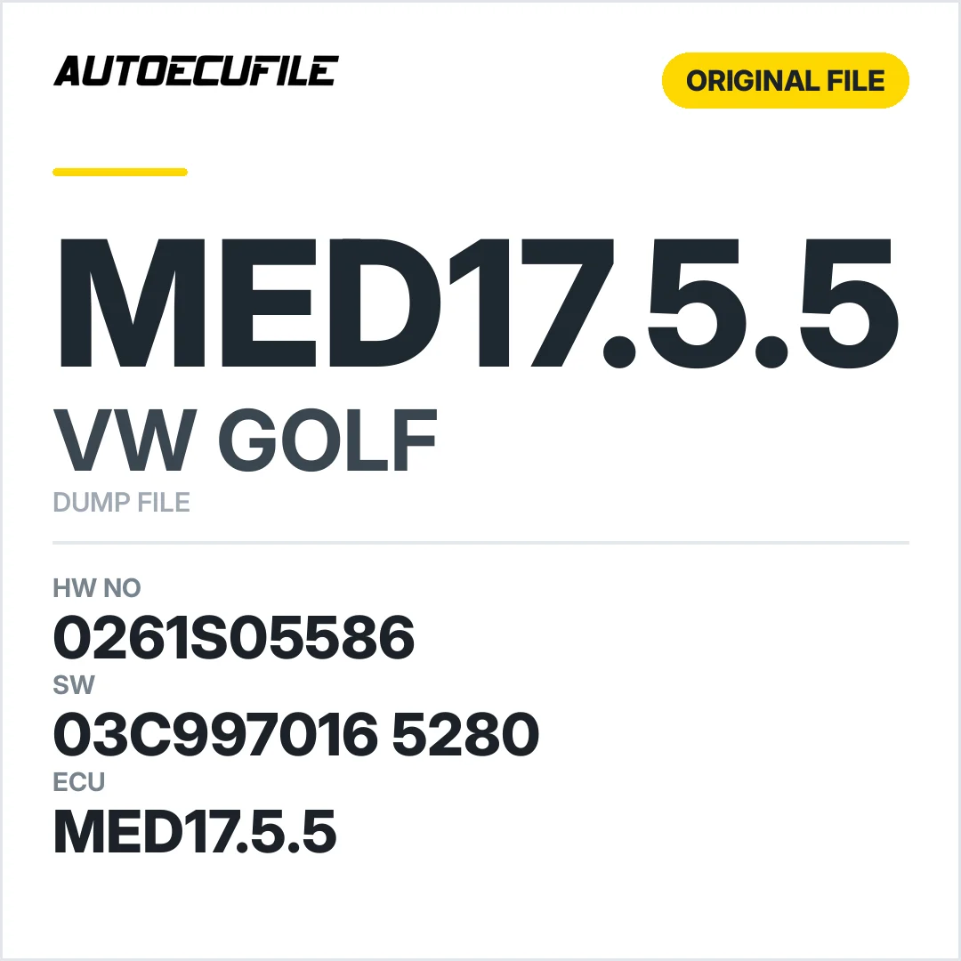 VW GOLF MED17.5.5 03C997016 5280 1037503604 DUMP