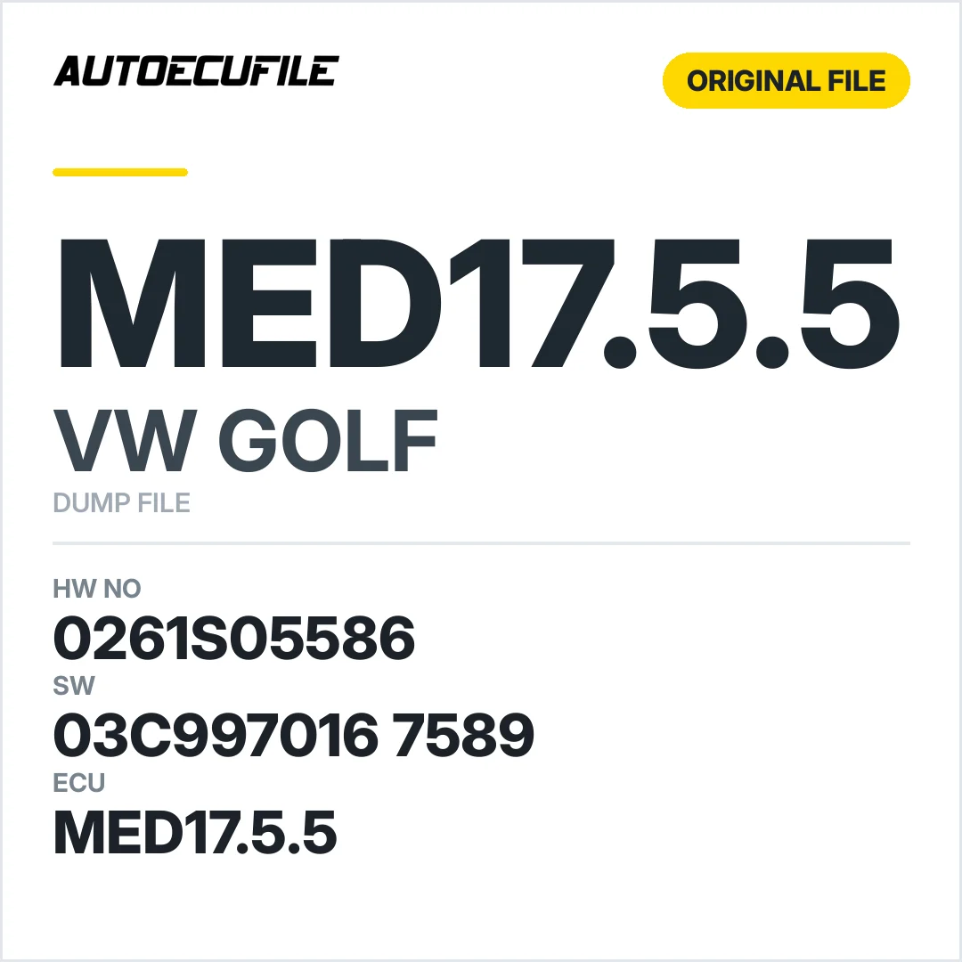 VW GOLF MED17.5.5 03C997016 7589 1037509790 DUMP