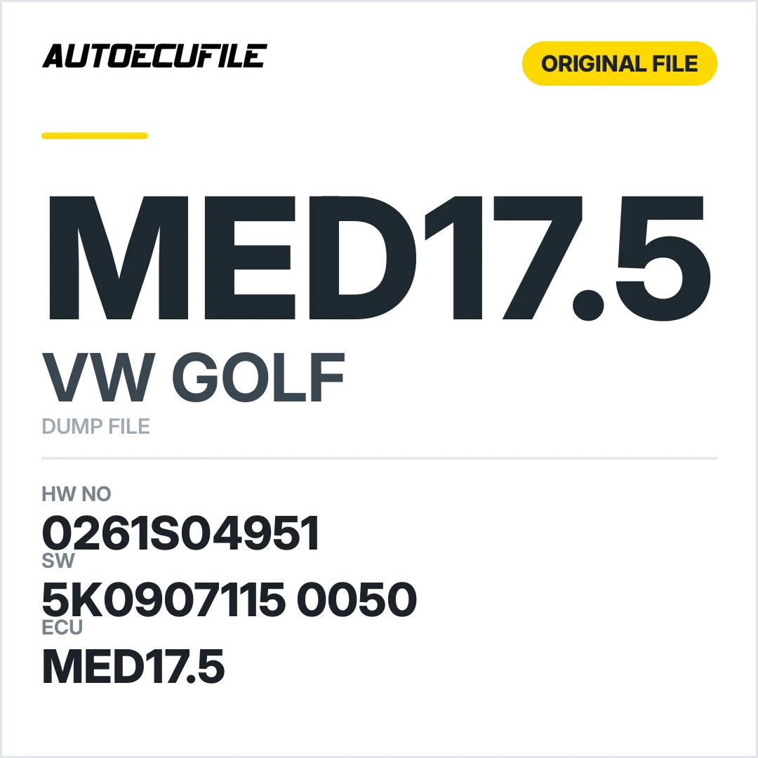 VW GOLF MED17.5 5K0907115 0050 1037510467 DUMP